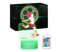 Maverton Lampe de chevet personnalisée foot 3D LED RGB 16 Couleurs - Maillot de l'Équipe Nationale Personnalisé - Football Enfant, Cadeau Garçon 10-12 ans Pour les Fans de Football, Pour les Hommes