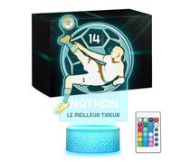 Maverton Lampe de chevet personnalisée foot 3D LED RGB 16 Couleurs - Maillot de l'Équipe Nationale Personnalisé - Football Enfant, Cadeau Garçon 10-12 ans Pour les Fans de Football, Pour les Hommes