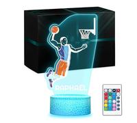 Maverton Lampe de chevet personnalisée foot 3D LED RGB 16 Couleurs - Maillot de l'Équipe Nationale Personnalisé - Football Enfant, Cadeau Garçon 10-12 ans Pour les Fans de Football, Pour les Hommes