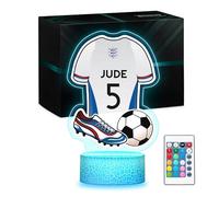 Maverton Lampe de chevet personnalisée foot 3D LED RGB 16 Couleurs - Maillot de l'Équipe Nationale Personnalisé - Football Enfant, Cadeau Garçon 10-12 ans Pour les Fans de Football, Pour les Hommes