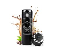 Maverton Mug de voyage personnalisé - Bouteille isotherme 400 ml - Tasse en inox avec Afficheur de température LED - Thermos gravé pour femme - anniversaire - pour elle - business
