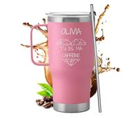 Maverton Mug Isotherme avec Paille en Acier Inoxydable - Mug Personnalisé Rose 600 ml - Cadeau Personnalisé pour Copine Petit-Amie - Cadeau pour la Saint-Valentin Femme caféine