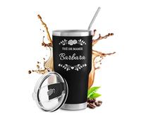 Maverton Mug Isotherme Cafe 800 ml - Gobelet avec paille et couvercle Noir en Acier Inoxydable - Garde Chaud 6h / Froid 10h - Cadeau Personnalisé pour Grand-Mère - Cadeau Mamie Mug mamie
