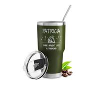 Maverton Mug Isotherme Vert 800 ml en Acier Inoxydable avec Brosse de Nettoyage - Gobelet avec Paille et Couvercle gravé - Cadeau Anniversaire Femme - Idee Cadeau Femme