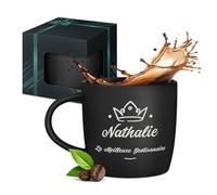 Maverton Mug personnalisé pour femmes - 40cl Tasse à Thé Personnalisable avec Prénom pour elle - Tasse décorative pour Collègue - Cadeau original Différents Designs - intérieur noir - pour directrice