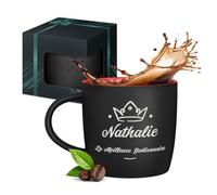 Maverton Mug personnalisé pour femmes - 40cl Tasse à Thé Personnalisable avec Prénom pour elle - Tasse décorative pour Collègue - Cadeau original Différents Designs - intérieur rouge - pour directrice