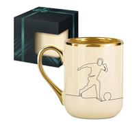 Maverton Mug Personnalisé pour lui, Tasse Personnalisable en Céramique | Beige Brillante 300ml, Mug thé et café, Idee Cadeau Homme Original et Pratique, Cadeau Anniversaire Homme, fan de foot
