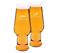 Maverton Paire de Chopes à Bière Personnalisées de 0,4 l - Verres de haute qualité pour couples - Cadeau d’anniversaire pour les amateurs de bière - Mme & M.