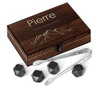 Maverton Pierres à Whisky dans la boîte personnalisée - Cadeau d’Anniversaire pour Chaque Homme - Coffret de 6 Pierres - Boîte en Bois gravée - Lot de Pierres en Granit - Sommet