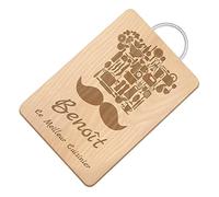 Maverton Planche à découper avec personnalisation pour homme - Plateau fromage gravé pour lui - Planche de cuisine en bois de hêtre pour chef - pour anniversaire - papa - Meilleur Cuisinier
