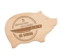 Maverton Planche en bois de hêtre à personnaliser - Planche à découper gravée - Plateau pour homme - pour chef et amateur de cuisine - pour anniversaire - pour lui/papa - couteau