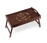 Maverton Plateau de lit personnalisé, Table de lit Pliable en Bois | Table en Bois de pin pour Femme, Cadeau de Noël pour Homme, avec poignées Transport, Matins