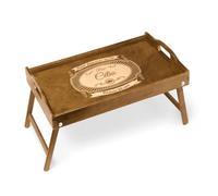 Maverton Plateau de lit personnalisé, Table de lit Pliable en Bois | Table Pliante à Manger avec Gravure, Cadeau d’Anniversaire pour Femme, Plateau Petit déjeuner pour Elle, Petit-déjeuner