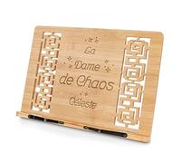 Maverton Pupitre Livre Cadeau Femme - Support De Lecture Personnalisé en Bois de Bambou avec Gravure - Cadeau Personnalisé - pour Anniversaire Noël St Valentin - pour copine amie - Chaos