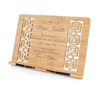 Maverton Pupitre Livre pour femme - Support de Lecture personnalisé - 24cmx39cm - Bois de bambou - Angle d'inclinaison réglable - Pour livre de cuisine - Pour Anniversaire - Câlins