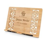 Maverton Pupitre Livre pour femme - Support de Lecture personnalisé - 24cmx39cm - Bois de bambou - Angle d'inclinaison réglable - Pour livre de cuisine - Pour Anniversaire - Casserole