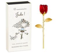 Maverton Rose Eternelle Sous Cloche avec Personnalisation, Fleur éternelle | Rose eternelle Personnalisable, Souvenir pour Femme, pour Anniversaire, Motif d’Amour, pour Elle/Maman/Mamie/Amie, 18 Anniv