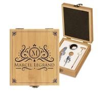 Maverton Set d'accessoires pour le vin personnalisé, Coffret Cadeau Homme | Set sommelier personnalisé, Pour homme, Coffret gravé pour lui, Cadeau Noel, nom