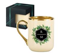 Maverton Tasse a Cafe Beige Brillante pour des amoureux - 300 Ml Tasse Personnalisée en Ceramique pour la Saint-Valentin - Idee Cadeau Mariage Chic - Cadeau Couple Personnalisé - boho