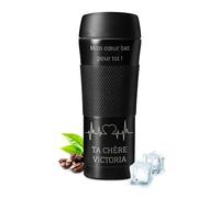 Maverton Travel Mug Isotherme personnalisé 450ml, Tasse Thermos Café | Étanche en acier inoxydable avec gravure pour jeune homme, Bouteille Isotherme pour papa, pour anniversaire, petit ami