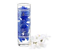 Maverton Vase en Verre personnalisé pour femme - Vase en verre transparent haut - vase cylindrique original gravé pour maman - elle - amie - anniversaire - décoration salon - amies