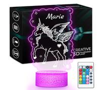 Maverton - Veilleuse LED Personnalisée Avec Impression - Cadeau Personnalisé - Cadeau Fille - Anniversaire - Lampe de chevet 22x15cm avec socle lumineux - Socle 16 Couleurs - Télécommande
