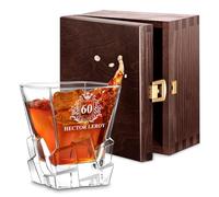 Maverton Verre à whisky pour homme - Avec motif décoratif - Verre gravé - Gobelet élégant pour lui - Verres à whisky au design unique avec personnalisation - Cadeau Noel - Chiffre