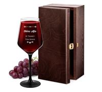 Maverton Verre personnalisé pour femme - Verres avec pied teinté pour anniversaire - Verre à vin rouge et blanc - Gobelet à pied noir pour maman - pour elle - Femme