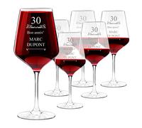 Maverton Verres à Vin en Cristal pour l’homme - Set de 6 Verres XL - Verre Personnalisé à Vin Rouge et Blanc - Cadeau d’anniversaire pour amateur de spiritueux - Simple