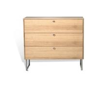Mavis Commode Deus 3 tiroirs Chêne laqué mat pigment blanc