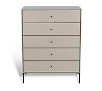 Mavis Commode Volt 5 tiroirs beige Détails en noir