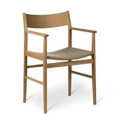 Mavis Fauteuil Siza Chêne blanchi pigmenté - assise en lin