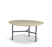 Mavis Table basse Tribeca Chêne ciré rustique. pieds noirs. Ø80 cm