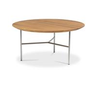 Mavis Table basse Tribeca Chêne huilé rustique. pieds chromés satinés. Ø80 cm