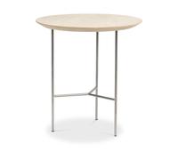 Mavis Table d’appoint Tribeca Chêne ciré rustique. pieds chromés satinés. Ø47 cm