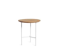 Mavis Table d’appoint Tribeca Chêne huilé rustique. pieds blancs. Ø47 cm