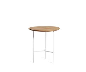 Mavis Table d’appoint Tribeca Chêne huilé rustique. pieds blancs. Ø47 cm