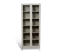 Mavis Vitrine Volt 190 cm beige Détails en acier inoxydable