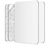 Mavoro Miroir de Rasage 17,5 x 22,5 cm pour Douche | Miroir de Douche adhésif 3M | Incassable | Moins de buée | Fin sans Cadre | Peel & Stick | Miroir de sécurité sans Verre pour Enfants (Lot de 2)
