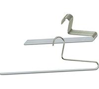 MAWA Cintre pour Pantalons KH, Lot de 10, Gain de Place, avec Une Barre, idéal pour Les Jeans, Pantalons et Jupes, Ecoresponsable, Revêtement Antidérapant, 38 cm, Argent
