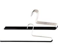 MAWA Cintre pour Pantalons KH, Lot de 10, Gain de Place, avec Une Barre, idéal pour Les Jeans, Pantalons et Jupes, Ecoresponsable, Revêtement Antidérapant, 38 cm, Noir