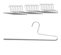 MAWA Cintre pour Pantalons KH, Lot de 25, Gain de Place, avec Une Barre, idéal pour Les Jeans, Pantalons et Jupes, Ecoresponsable, Revêtement Antidérapant, 32 cm, Argent