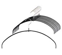 MAWA Cintres, Lot de 20, Mince, Peu Encombrant, Parfait pour Les T-Shirts, Les Hauts et Les Pulls Légers Crochets Rotatifs à 360°, Revêtement Antidérapant, 40 cm, Noir