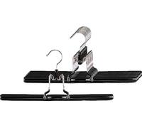 MAWA Lot de 10 cintres de Serrage Peu encombrants, pour Pantalons et vêtements Plats, Crochets rotatifs à 360°, revêtement antidérapant de Haute qualité, 26 cm, Noir