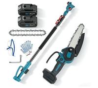 MAWIRON Scie à Perche Télescopique 18V Compatible Makita 6 Pouces 1 3-2 5 m 2 Batteries