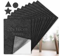 mawmuaw 10 Pcs Patin Feutre 20x16cm Patin Feutre Autocollant Gris Foncé 5mm | Patins pour Meuble, RéDuction Du Bruit, DéCoupe Libre, Chaise, Parquet, Diy, Canapé, Armoire, Table Basse, éTagèRe