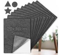 mawmuaw 10 Pcs Patin Feutre 20x16cm Patin Feutre Autocollant Gris Moyen 5mm | Patins pour Meuble, RéDuction Du Bruit, DéCoupe Libre, Chaise, Parquet, Diy, Canapé, Armoire, Table Basse, éTagèRe