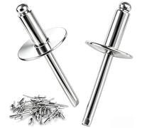 mawmuaw 100 Pièces Rivet pop Tete Large 4,8x25 mm Rivets Aveugles Inox | Rivets, Grande Bride, Acier Inoxydable, pour Meubles, Industriel, Véhicules Automobiles, Tôle