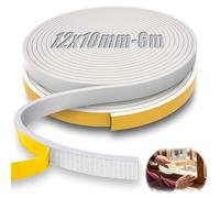 mawmuaw 12x10 mm Joint Mousse Adhésif 6 m EPDM Compribande Fenetre | Bande Mousse Autocollante Blanc Joint Calfeutrage Porte Entree Anti Bruit Anti Froid, Window, Vaie Vitrée Coulissante