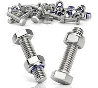 mawmuaw 15 Pièces Boulons à Tête Hexagonale M8x40 mm Boulon Inox DIN 933 Boulons Hexagonaux Acier Inoxydable A2 V2A Vis et Boulon Entièrement Fileté avec Écrous pour Meubles Construction Auto Machines